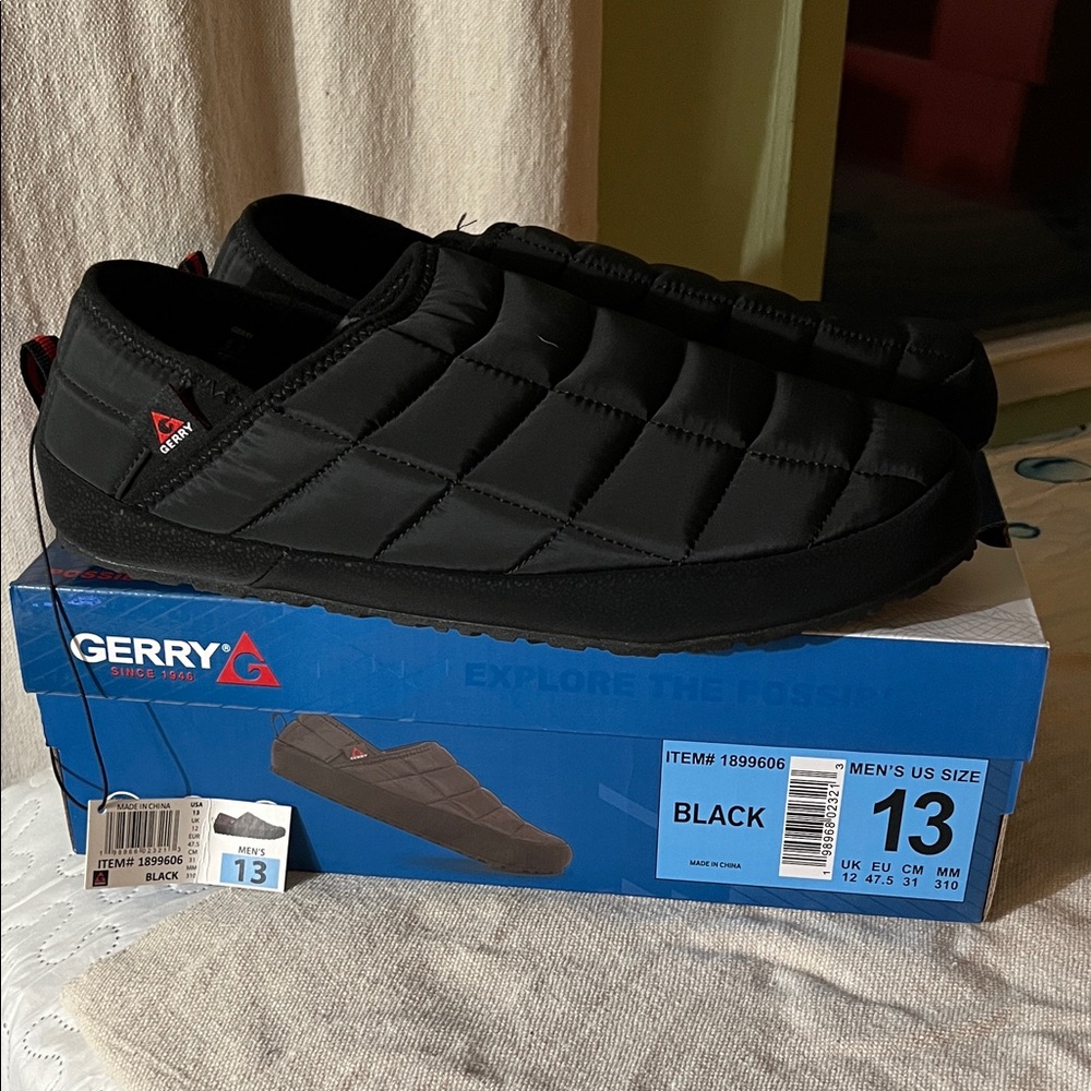 Gerry Weber Men's Quilted Black Slip-Ons